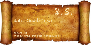 Wahl Sudárka névjegykártya